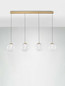 Preview: Nova Luce LED Pendelleuchte Galeo dimmbar 25W warmweiss 3000K Gold Glas Metall 136x22cm 9416941
