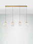 Preview: Nova Luce LED Pendelleuchte Galeo dimmbar 25W warmweiss 3000K Gold Glas Metall 136x22cm 9416941