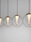 Preview: Nova Luce LED Pendelleuchte Galeo dimmbar 25W warmweiss 3000K Gold Glas Metall 136x22cm 9416941