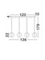 Preview: Nova Luce LED Pendelleuchte Galeo dimmbar 25W warmweiss 3000K Gold Glas Metall 136x22cm 9416941