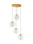 Preview: Nova Luce LED Pendelleuchte Galeo dimmbar 25W warmweiss 3000K Gold Glas Metall Ø56cm 9416942