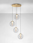 Preview: Nova Luce LED Pendelleuchte Galeo dimmbar 25W warmweiss 3000K Gold Glas Metall Ø56cm 9416942