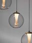 Preview: Nova Luce LED Pendelleuchte Galeo dimmbar 25W warmweiss 3000K Gold Glas Metall Ø56cm 9416942