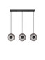 Preview: Nova Luce LED Pendelleuchte Ballet dimmbar 24W warmweiss 3000K Schwarz Rauchgrau Glas Metall 102x26cm 9416945
