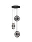Preview: Nova Luce LED Pendelleuchte Ballet dimmbar 24W warmweiss 3000K Schwarz Rauchgrau Glas Metall Ø35cm 9416946