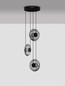 Preview: Nova Luce LED Pendelleuchte Ballet dimmbar 24W warmweiss 3000K Schwarz Rauchgrau Glas Metall Ø35cm 9416946