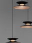 Preview: Nova Luce LED Pendelleuchte Morphi dimmbar 15W warmweiss 3000K Schwarz Gold Metall Ø42cm 9416950