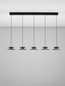 Preview: Nova Luce LED Pendelleuchte Morphi dimmbar 25W warmweiss 3000K Schwarz Gold Metall 132x20cm 9416952
