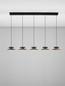 Preview: Nova Luce LED Pendelleuchte Morphi dimmbar 25W warmweiss 3000K Schwarz Gold Metall 132x20cm 9416952