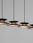 Preview: Nova Luce LED Pendelleuchte Morphi dimmbar 25W warmweiss 3000K Schwarz Gold Metall 132x20cm 9416952