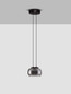 Preview: Nova Luce LED Pendelleuchte Bios dimmbar 9W warmweiss 3000K Rauchgrau Schwarz Glas Metall Ø18cm 9416954