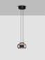 Preview: Nova Luce LED Pendelleuchte Bios dimmbar 9W warmweiss 3000K Rauchgrau Schwarz Glas Metall Ø18cm 9416954