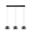 Preview: Nova Luce LED Pendelleuchte Bios dimmbar 25W warmweiss 3000K Rauchgrau Schwarz Glas Metall 82x18cm 9416955