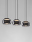 Preview: Nova Luce LED Pendelleuchte Bios dimmbar 25W warmweiss 3000K Rauchgrau Schwarz Glas Metall 82x18cm 9416955
