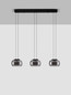 Preview: Nova Luce LED Pendelleuchte Bios dimmbar 25W warmweiss 3000K Rauchgrau Schwarz Glas Metall 82x18cm 9416955