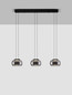 Preview: Nova Luce LED Pendelleuchte Bios dimmbar 25W warmweiss 3000K Rauchgrau Schwarz Glas Metall 82x18cm 9416955