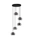 Preview: Nova Luce LED Pendelleuchte Bios dimmbar 41W warmweiss 3000K Rauchgrau Schwarz Glas Metall Ø52cm 9416956