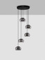 Preview: Nova Luce LED Pendelleuchte Bios dimmbar 41W warmweiss 3000K Rauchgrau Schwarz Glas Metall Ø52cm 9416956