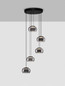 Preview: Nova Luce LED Pendelleuchte Bios dimmbar 41W warmweiss 3000K Rauchgrau Schwarz Glas Metall Ø52cm 9416956