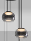 Preview: Nova Luce LED Pendelleuchte Bios dimmbar 41W warmweiss 3000K Rauchgrau Schwarz Glas Metall Ø52cm 9416956