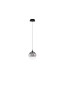 Preview: Nova Luce LED Pendelleuchte Orenda 5W warmweiss 3000K Rauchgrau Schwarz Glas Metall Ø16cm 9416957