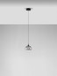 Preview: Nova Luce LED Pendelleuchte Orenda 5W warmweiss 3000K Rauchgrau Schwarz Glas Metall Ø16cm 9416957