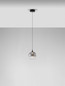 Preview: Nova Luce LED Pendelleuchte Orenda 5W warmweiss 3000K Rauchgrau Schwarz Glas Metall Ø16cm 9416957
