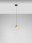 Preview: Nova Luce LED Pendelleuchte Orenda 5W warmweiss 3000K Messinggold Schwarz Champagner Glas Metall Ø16cm 9416958