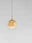 Preview: Nova Luce LED Pendelleuchte Orenda 5W warmweiss 3000K Messinggold Schwarz Champagner Glas Metall Ø16cm 9416958