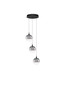 Preview: Nova Luce LED Pendelleuchte Orenda dimmbar 15W warmweiss 3000K Rauchgrau Schwarz Glas Metall Ø35cm 9416959