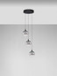 Preview: Nova Luce LED Pendelleuchte Orenda dimmbar 15W warmweiss 3000K Rauchgrau Schwarz Glas Metall Ø35cm 9416959