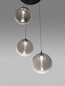 Preview: Nova Luce LED Pendelleuchte Orenda dimmbar 15W warmweiss 3000K Rauchgrau Schwarz Glas Metall Ø35cm 9416959