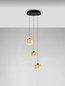 Preview: Nova Luce LED Pendelleuchte Orenda dimmbar 15W warmweiss 3000K Messinggold Schwarz Champagner Glas Metall Ø35cm 9416960