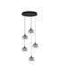 Preview: Nova Luce LED Pendelleuchte Orenda dimmbar 20W warmweiss 3000K Rauchgrau Schwarz Glas Metall Ø50cm 9416961