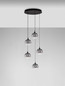 Preview: Nova Luce LED Pendelleuchte Orenda dimmbar 20W warmweiss 3000K Rauchgrau Schwarz Glas Metall Ø50cm 9416961