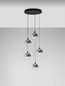Preview: Nova Luce LED Pendelleuchte Orenda dimmbar 20W warmweiss 3000K Rauchgrau Schwarz Glas Metall Ø50cm 9416961
