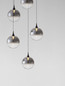 Preview: Nova Luce LED Pendelleuchte Orenda dimmbar 20W warmweiss 3000K Rauchgrau Schwarz Glas Metall Ø50cm 9416961
