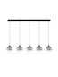 Preview: Nova Luce LED Pendelleuchte Orenda dimmbar 20W warmweiss 3000K Rauchgrau Schwarz Glas Metall 115x16cm 9416963