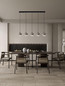 Preview: Nova Luce LED Pendelleuchte Orenda dimmbar 20W warmweiss 3000K Rauchgrau Schwarz Glas Metall 115x16cm 9416963