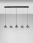 Preview: Nova Luce LED Pendelleuchte Orenda dimmbar 20W warmweiss 3000K Rauchgrau Schwarz Glas Metall 115x16cm 9416963