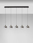 Preview: Nova Luce LED Pendelleuchte Orenda dimmbar 20W warmweiss 3000K Rauchgrau Schwarz Glas Metall 115x16cm 9416963