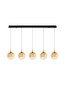 Preview: Nova Luce LED Pendelleuchte Orenda dimmbar 20W warmweiss 3000K Messinggold Schwarz Champagner Glas Metall 115x16cm 9416964