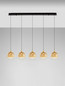 Preview: Nova Luce LED Pendelleuchte Orenda dimmbar 20W warmweiss 3000K Messinggold Schwarz Champagner Glas Metall 115x16cm 9416964
