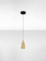 Preview: Nova Luce LED Pendelleuchte Alish 8W warmweiss 3000K Messinggold Schwarz Champagner Glas Metall Ø12cm 9416966