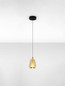 Preview: Nova Luce LED Pendelleuchte Alish 8W warmweiss 3000K Messinggold Schwarz Champagner Glas Metall Ø12cm 9416966