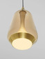Preview: Nova Luce LED Pendelleuchte Alish 8W warmweiss 3000K Messinggold Schwarz Champagner Glas Metall Ø12cm 9416966