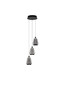 Preview: Nova Luce LED Pendelleuchte Alish dimmbar 24W warmweiss 3000K Rauchgrau Schwarz Glas Metall Ø28cm 9416967