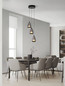 Preview: Nova Luce LED Pendelleuchte Alish dimmbar 24W warmweiss 3000K Rauchgrau Schwarz Glas Metall Ø28cm 9416967