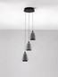 Preview: Nova Luce LED Pendelleuchte Alish dimmbar 24W warmweiss 3000K Rauchgrau Schwarz Glas Metall Ø28cm 9416967