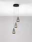 Preview: Nova Luce LED Pendelleuchte Alish dimmbar 24W warmweiss 3000K Rauchgrau Schwarz Glas Metall Ø28cm 9416967